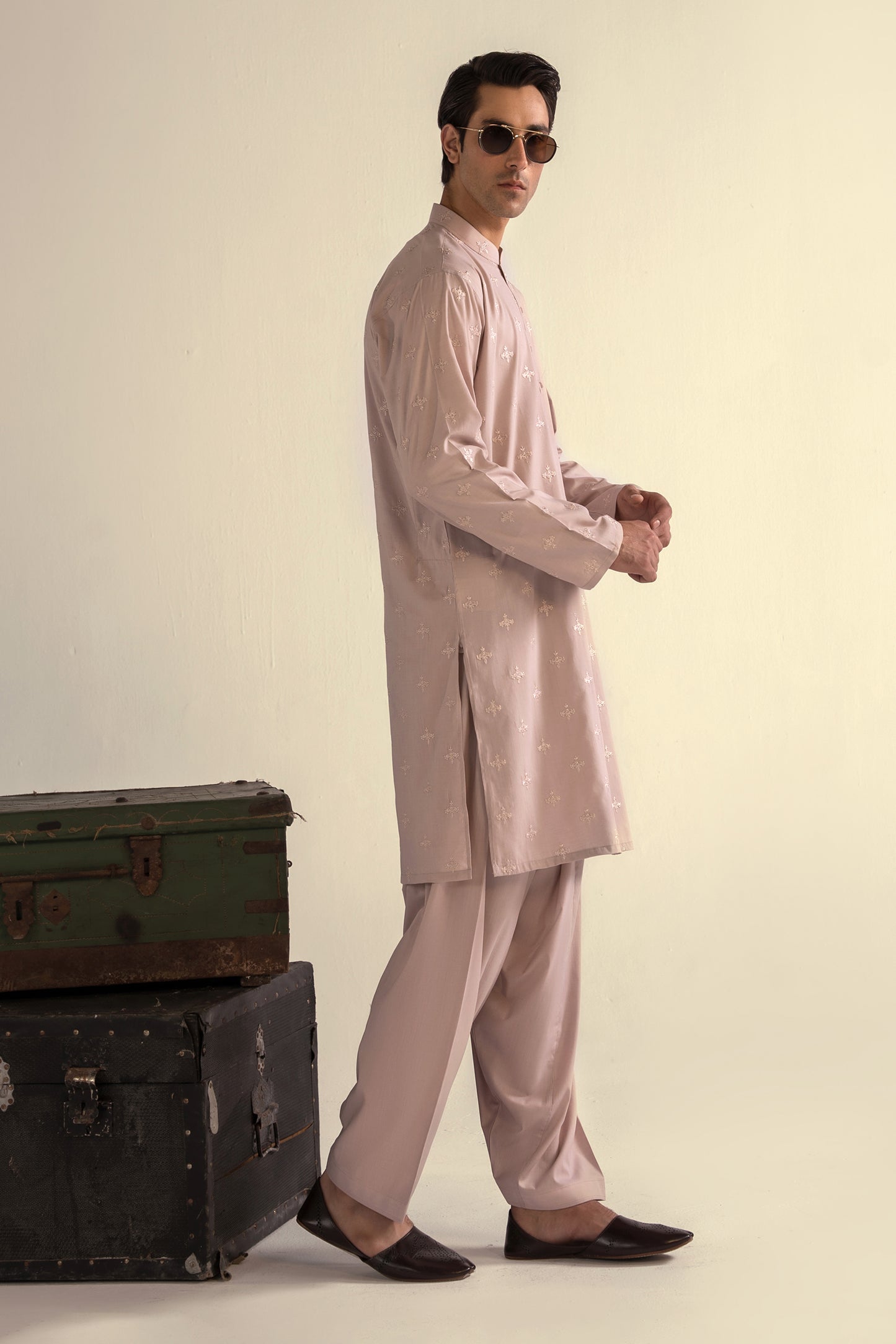 Takhleeq Peach Embroidered S-Suit SST3-2991