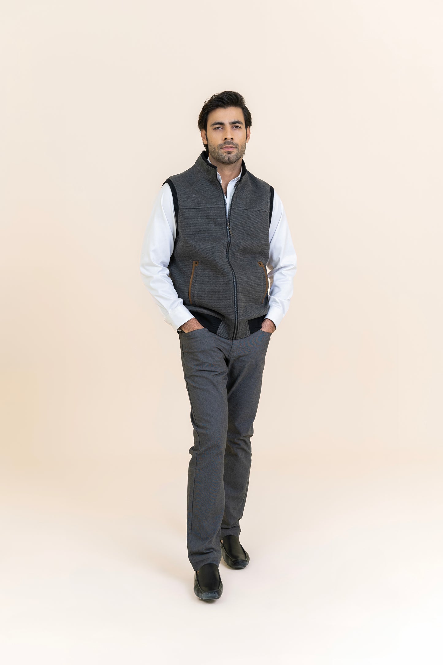 GRAY PREMIUM FABRIC JACKET - 82383