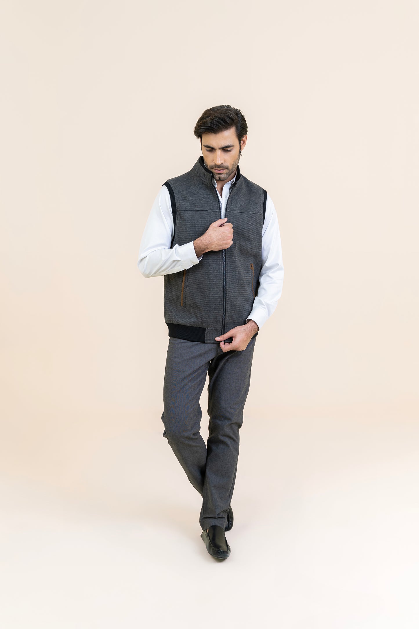 GRAY PREMIUM FABRIC JACKET - 82383