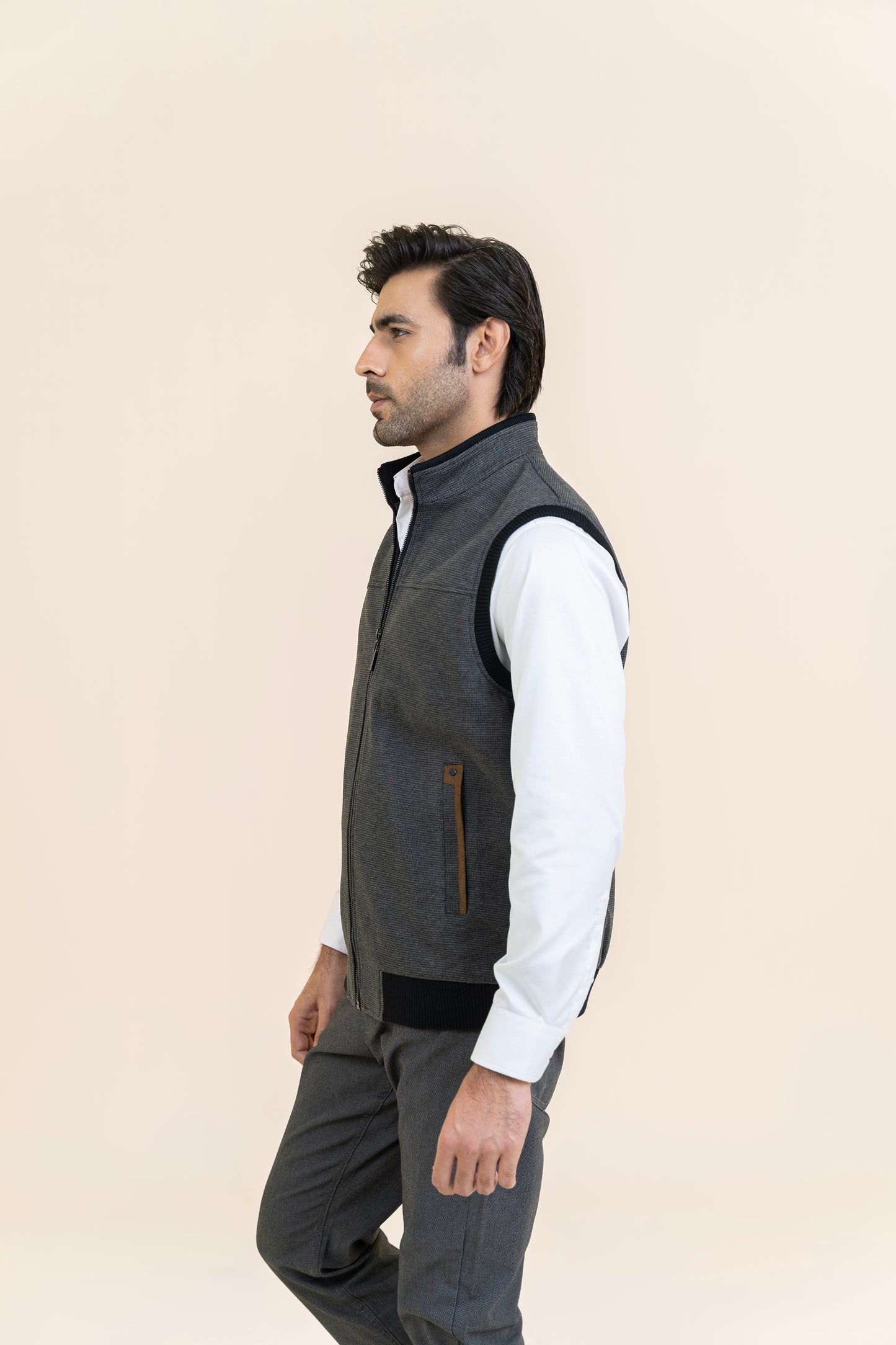 GRAY PREMIUM FABRIC JACKET - 82383