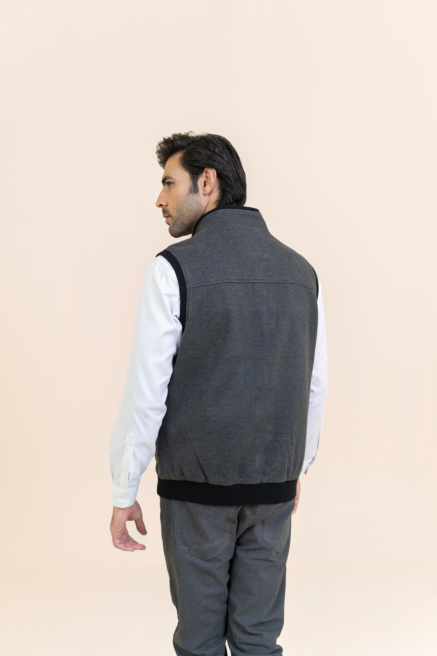 GRAY PREMIUM FABRIC JACKET - 82383