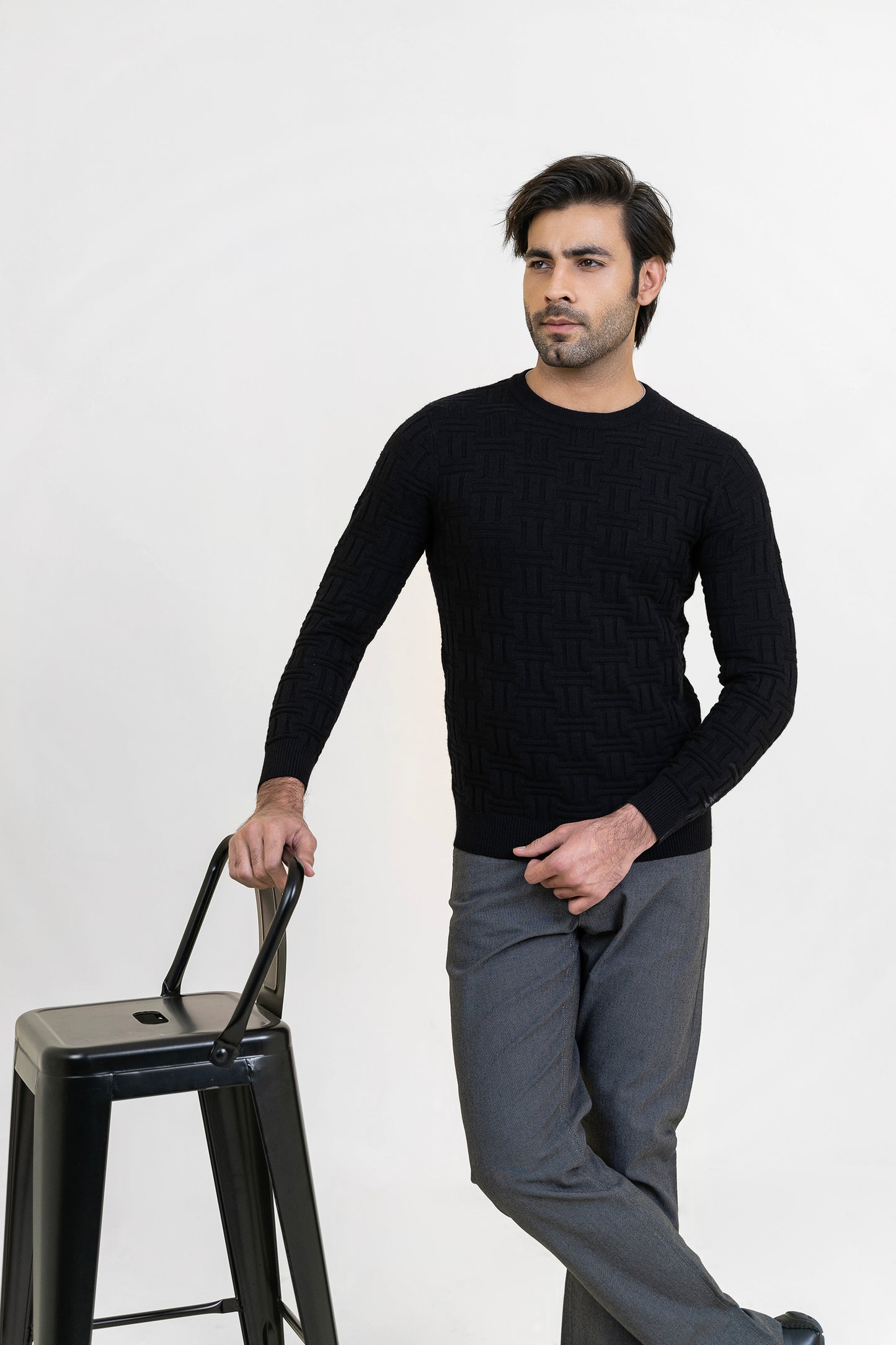 Black Round Neck Sweater