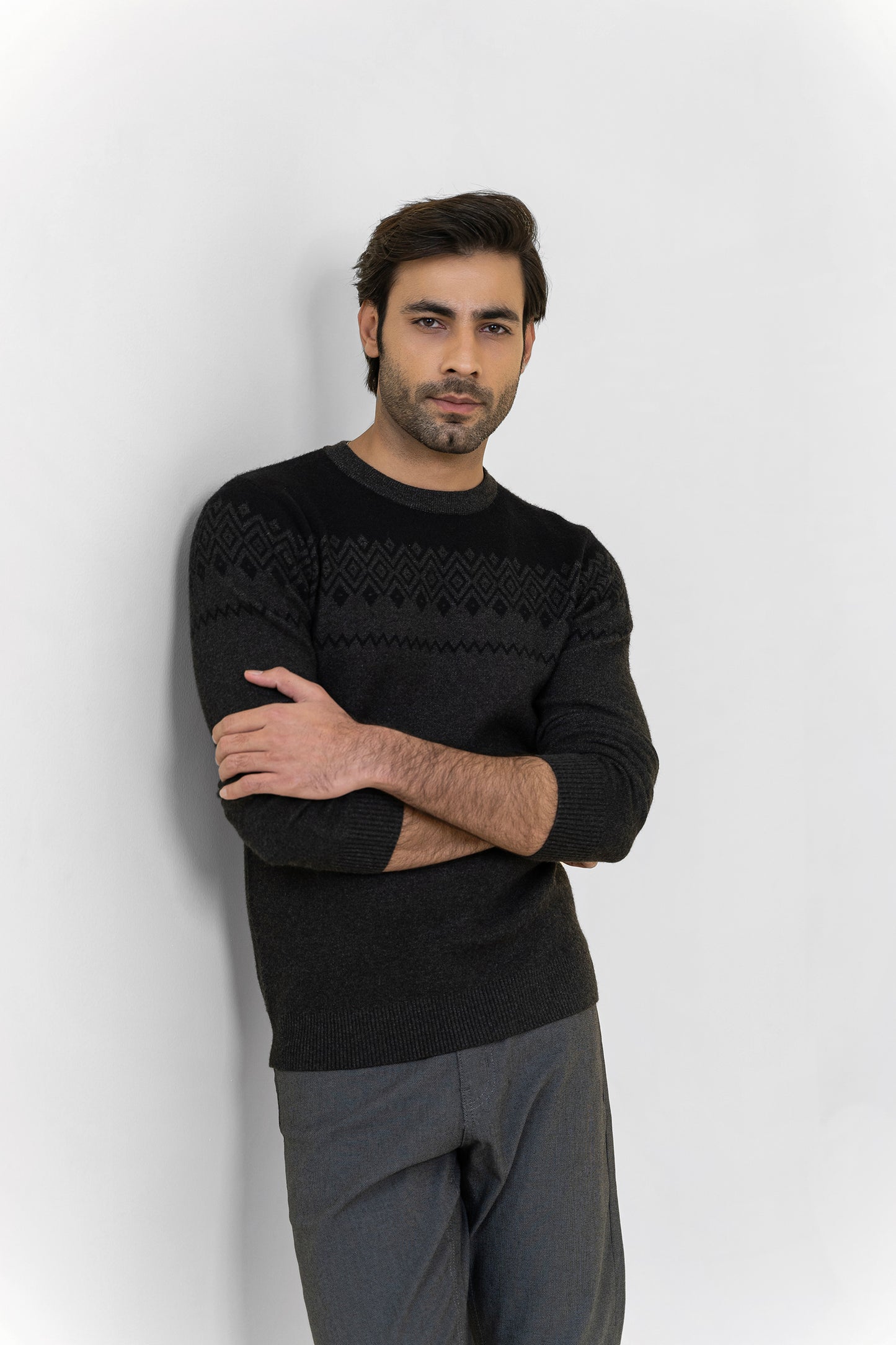 Gray Round Neck Sweater