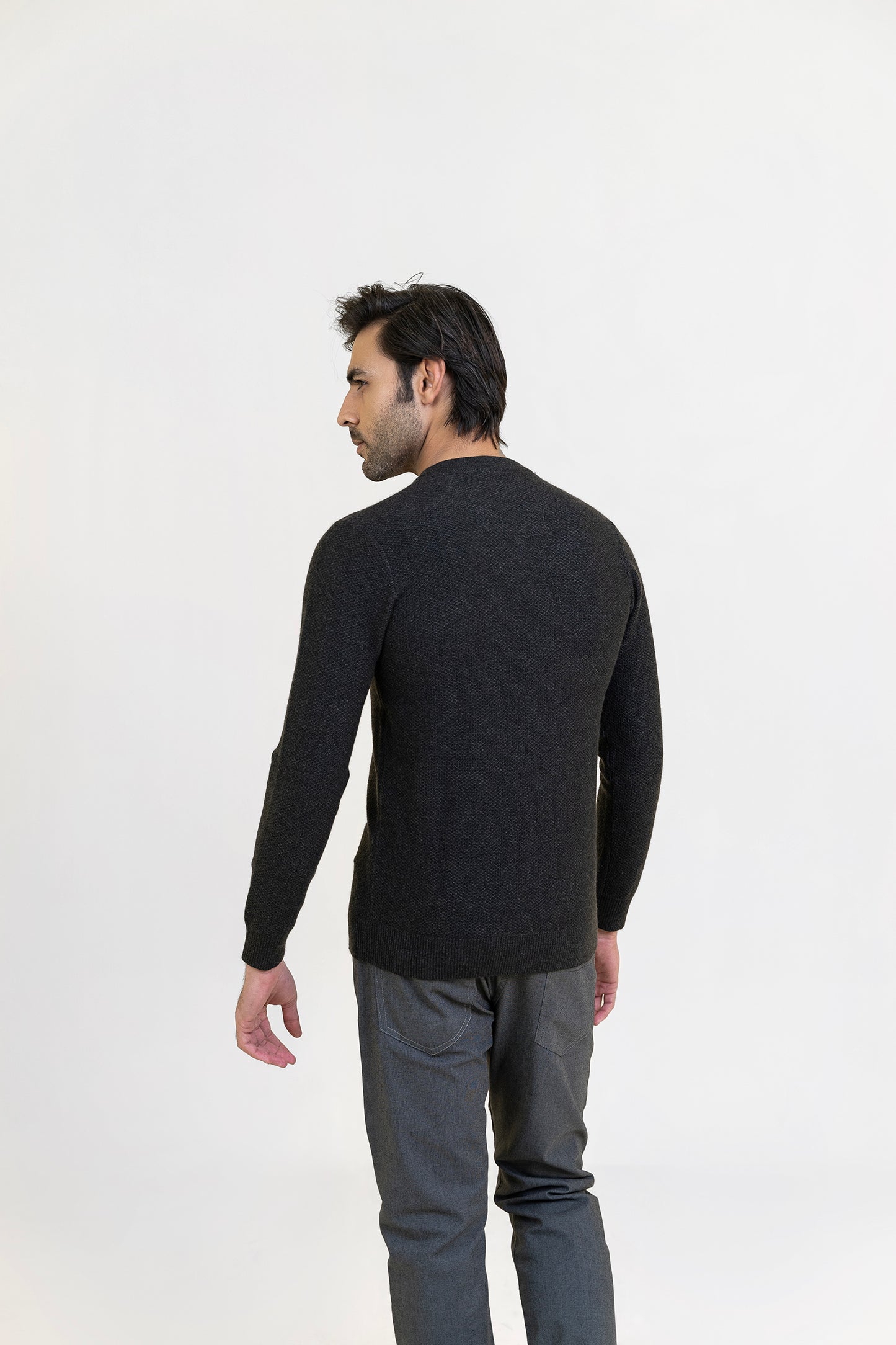 Dark Gray V Neck Sweater