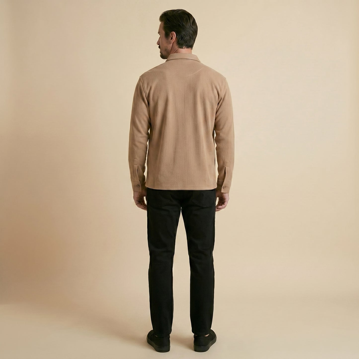Cappuccino Rib Over Shirt - 100% Cotton Rib