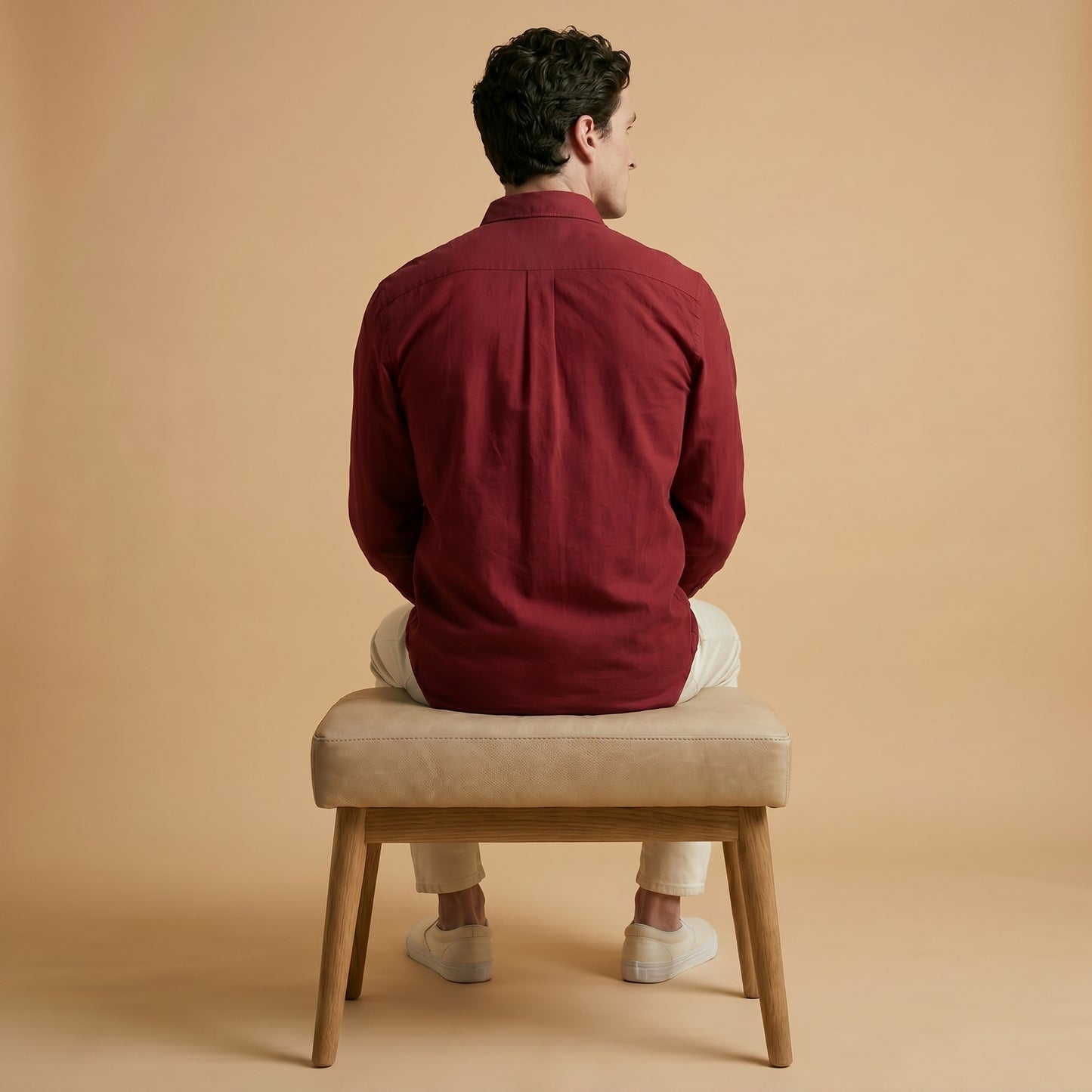 Maroon - Plain Casual Shirt - Premium Fabric