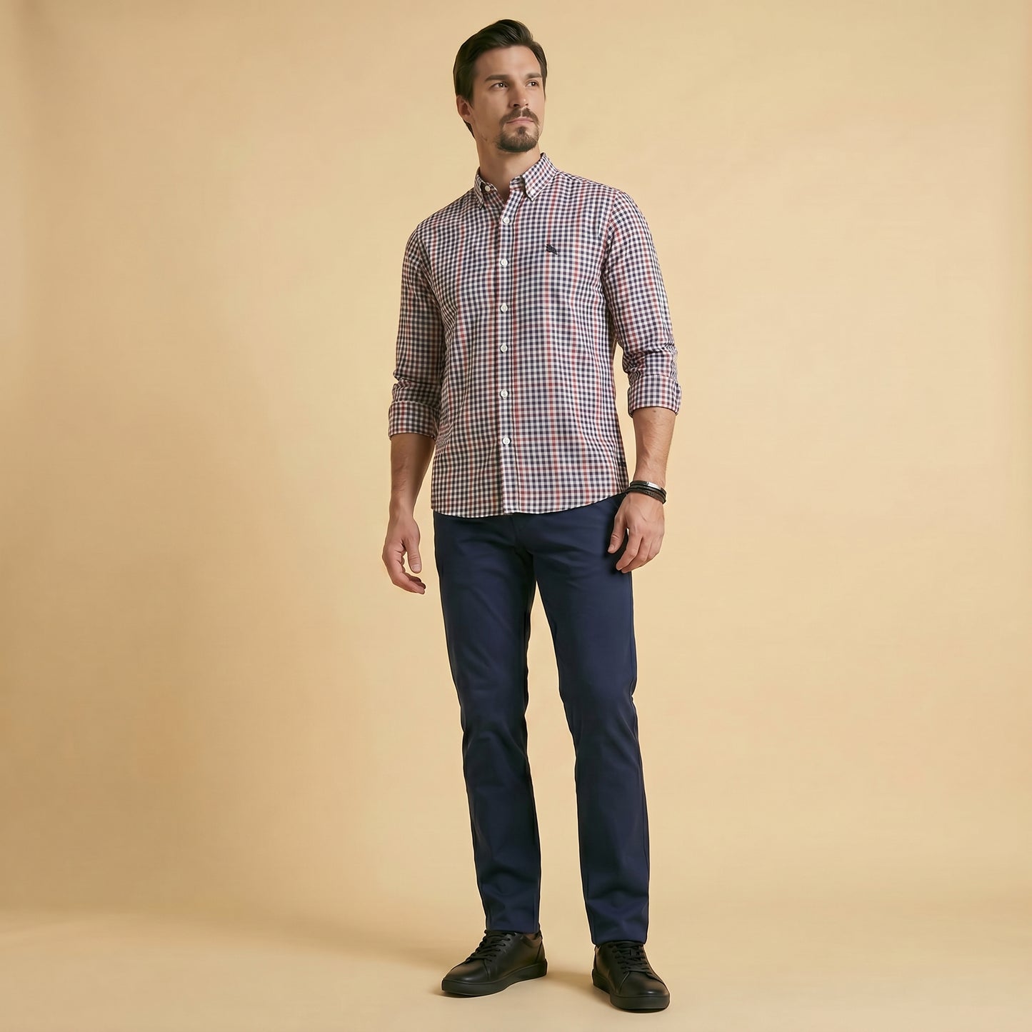 Navy Check Markhor Shirt