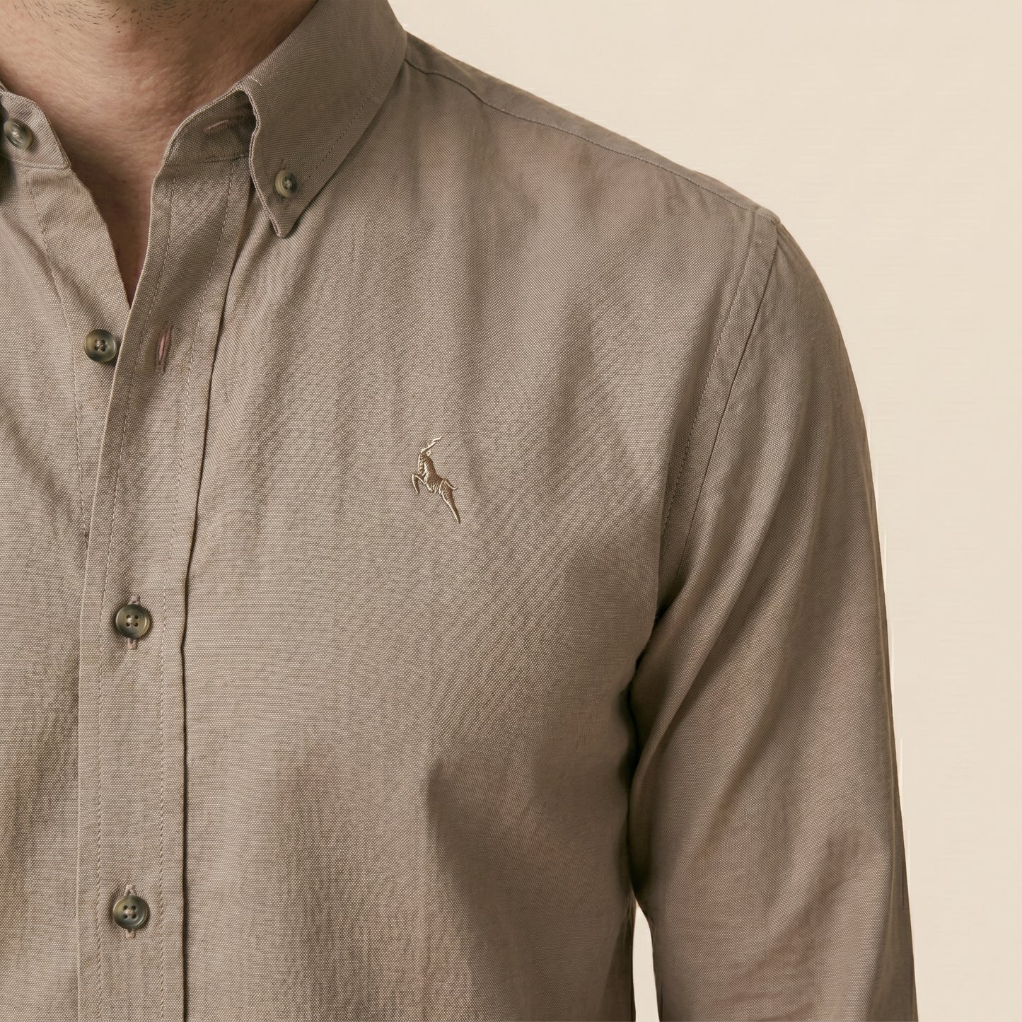 Cappuccino - Plain Casual Shirt - Premium Fabric