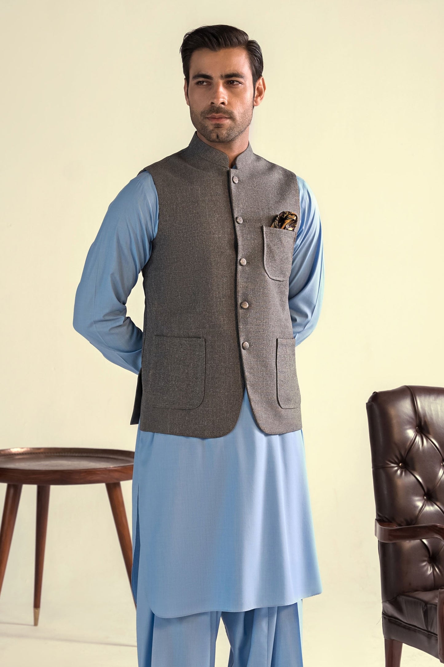 Takhleeq Gray Waist Coat WCT4