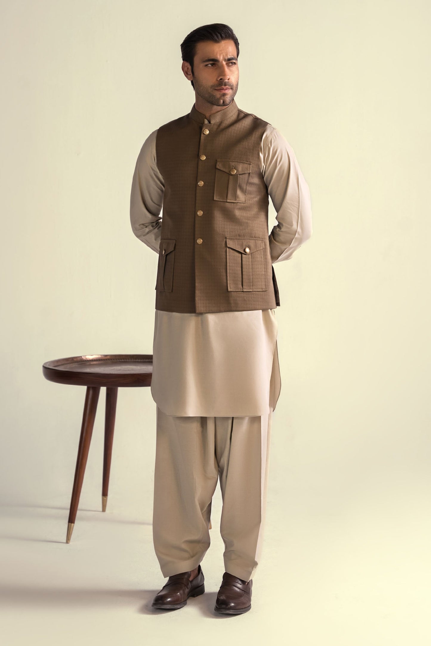Takhleeq Light Brown Waist Coat WCT3
