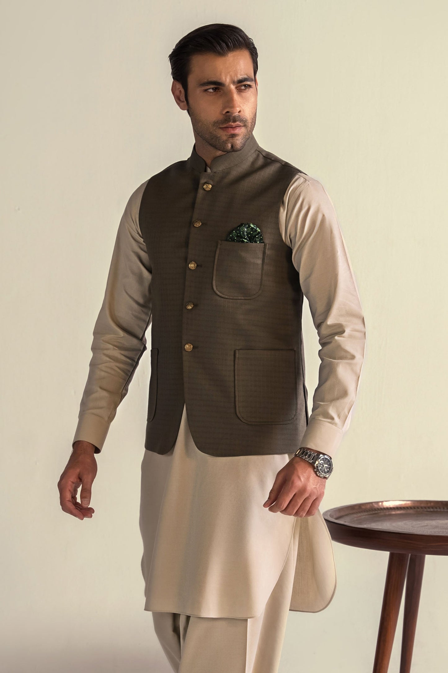 Takhleeq Green Waist Coat WCT3