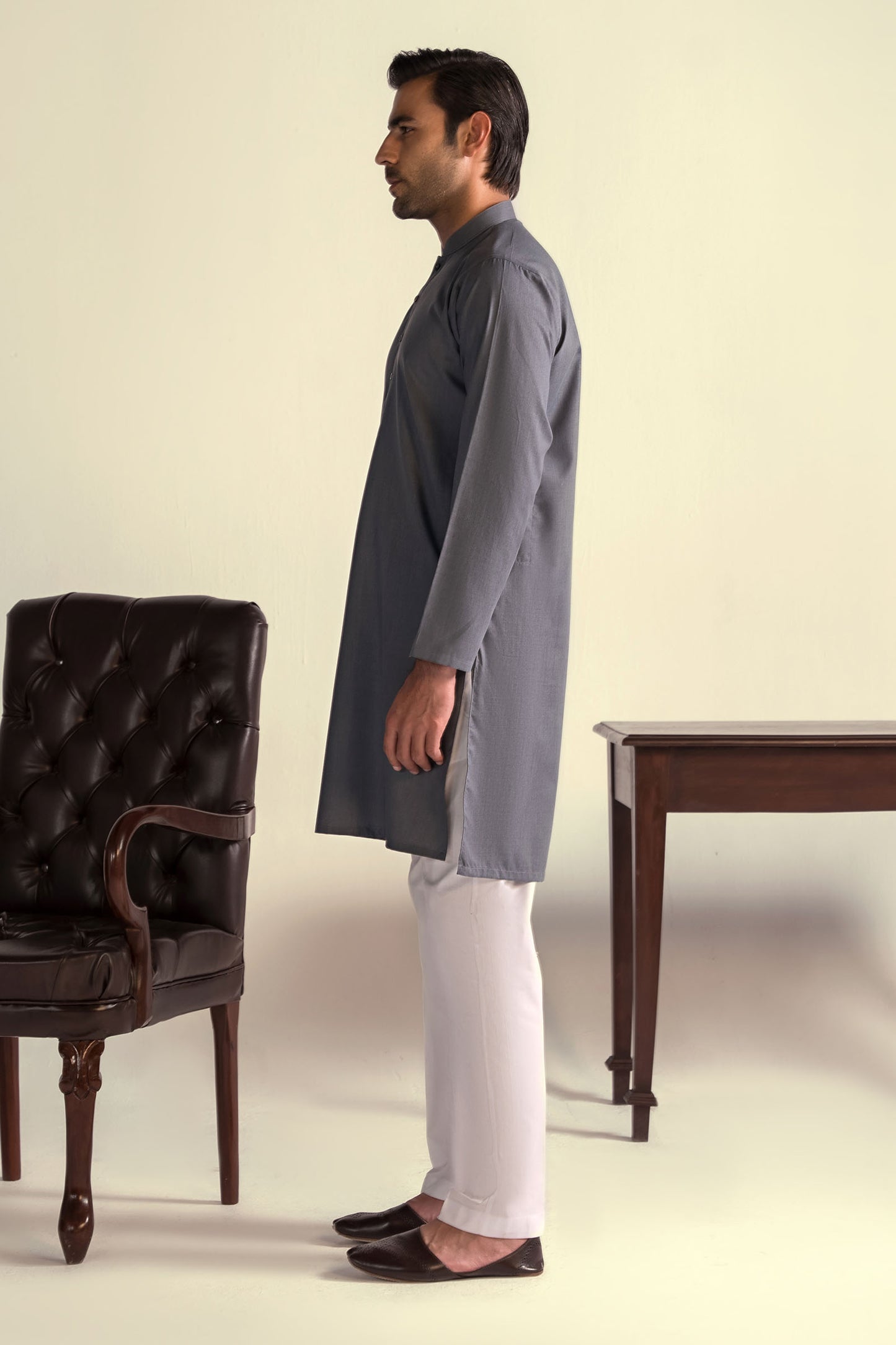 Takhleeq Steel Gray Kurta KUT3-8741