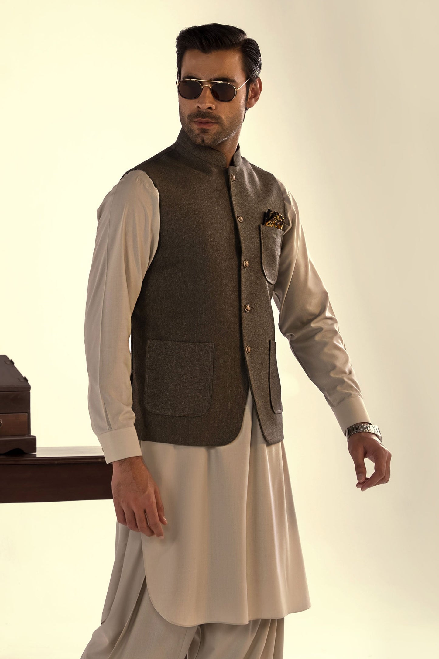 Takhleeq Brown Waist Coat WCT4