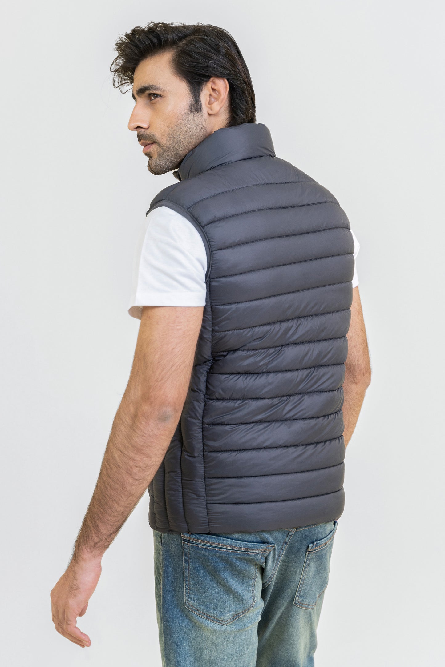 Markhor Grey Puffer Sleeve Less Jacket T212-T2