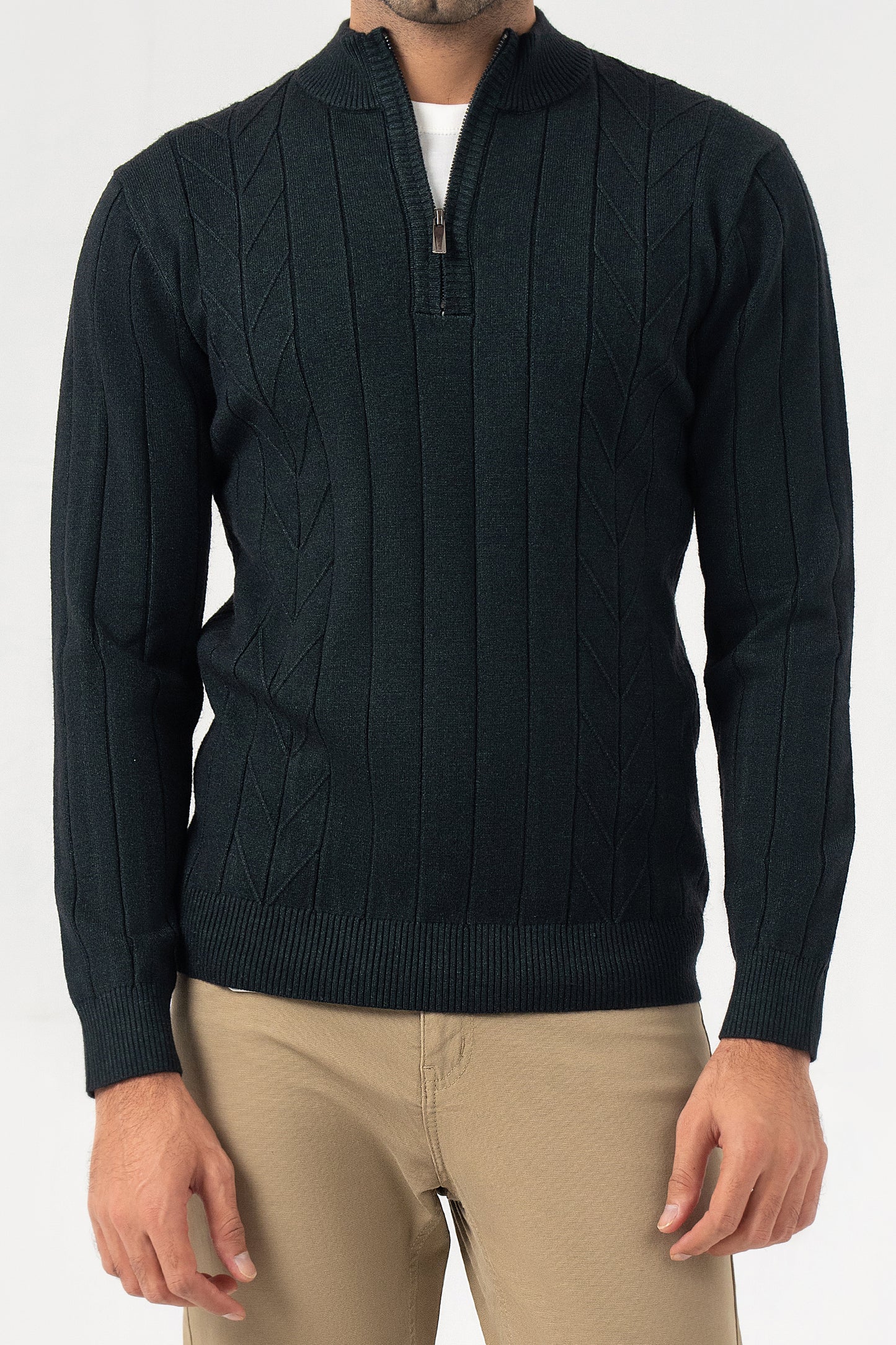 Green Half Zipper Sweater