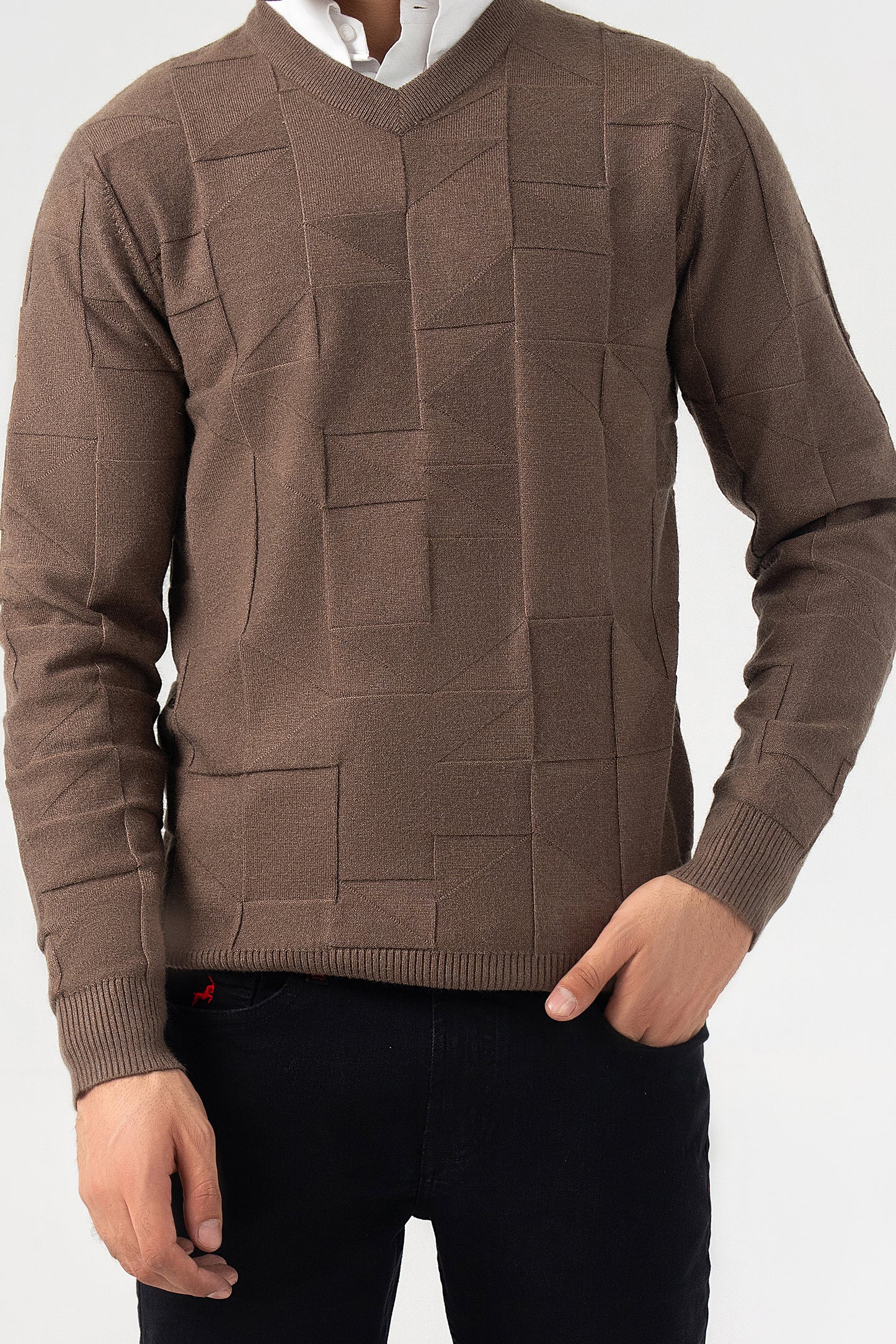 Coffee V Neck Sweater