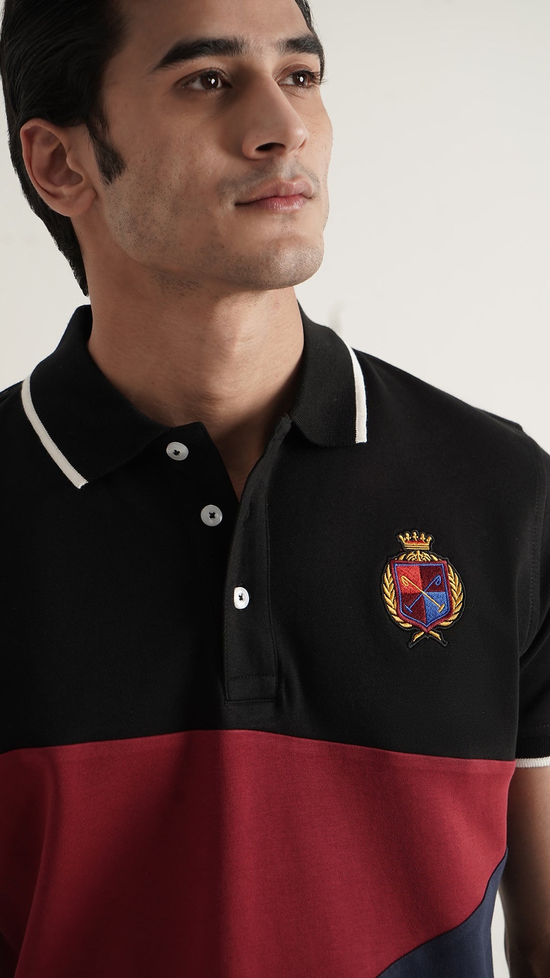 Markhor Black, Maroon and Navy Fashion Interlock Polo