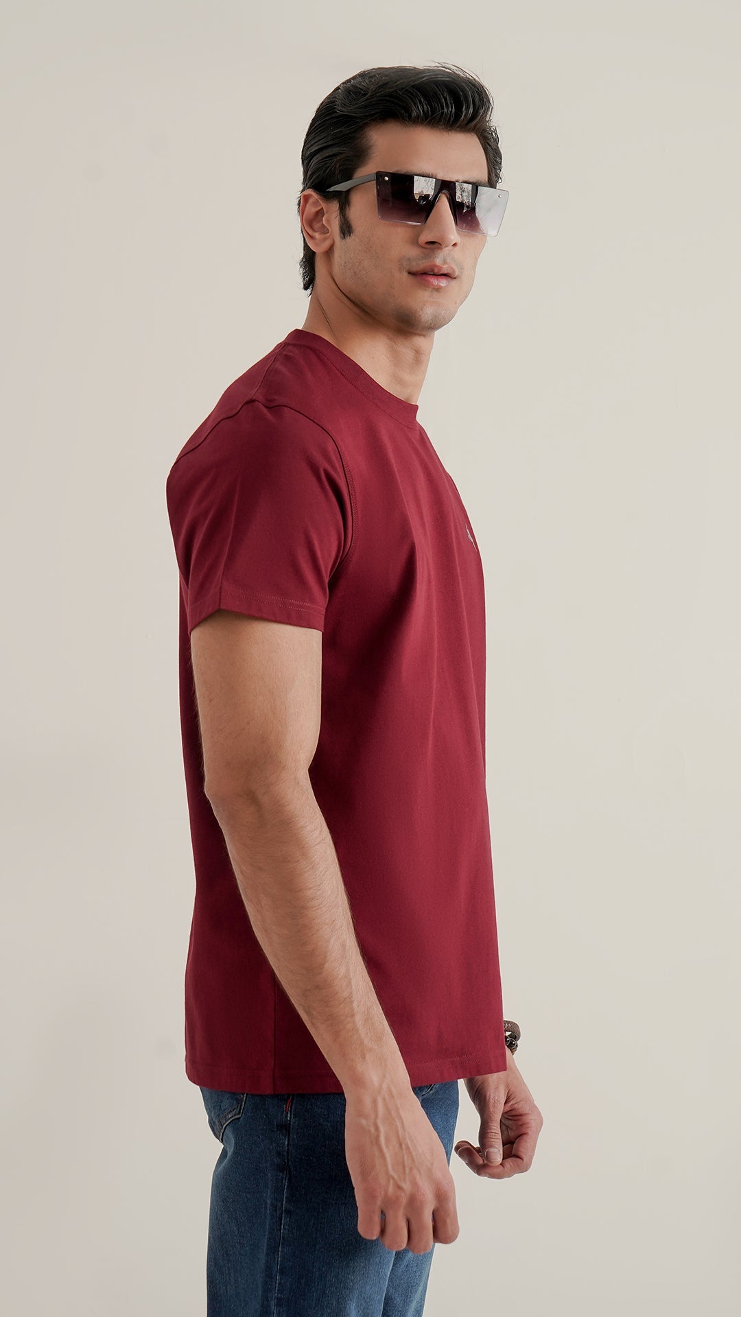 Markhor Maroon Plain Jersey Crew