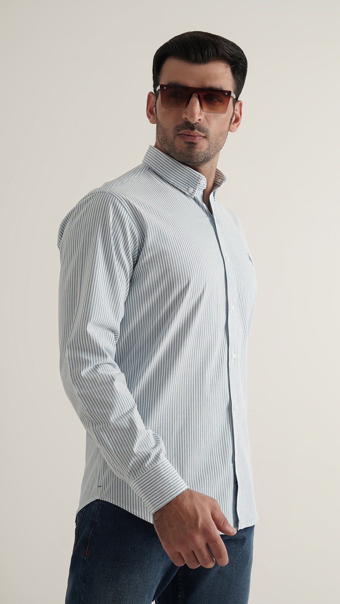 Markhor Sky Lining Oxford Signature Casual Shirt