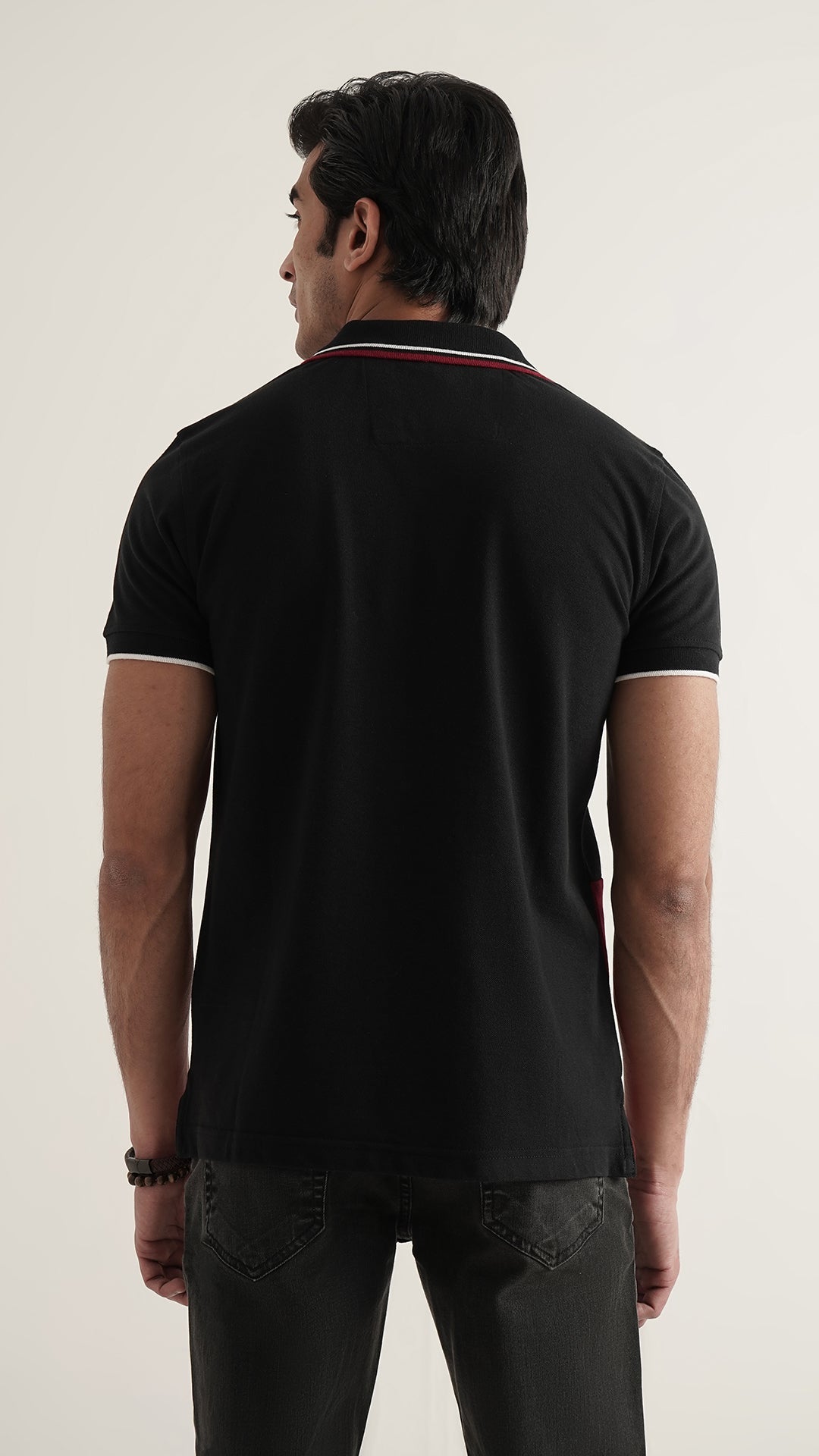 Markhor Black Maroon Fashion Pique Polo