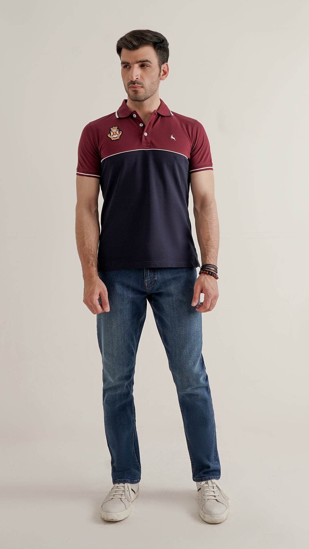 Markhor Maroon Navy Fashion Pique Polo