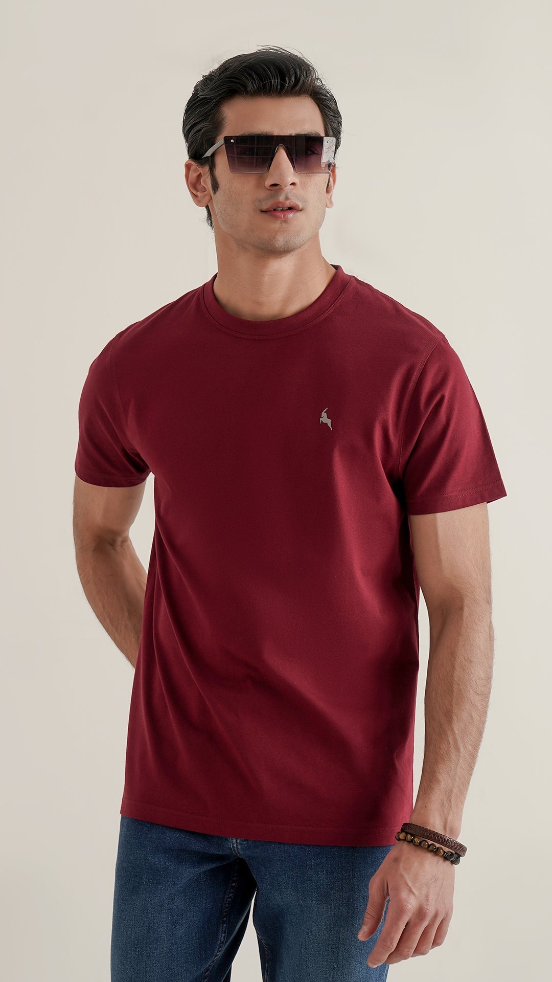 Markhor Maroon Plain Jersey Crew