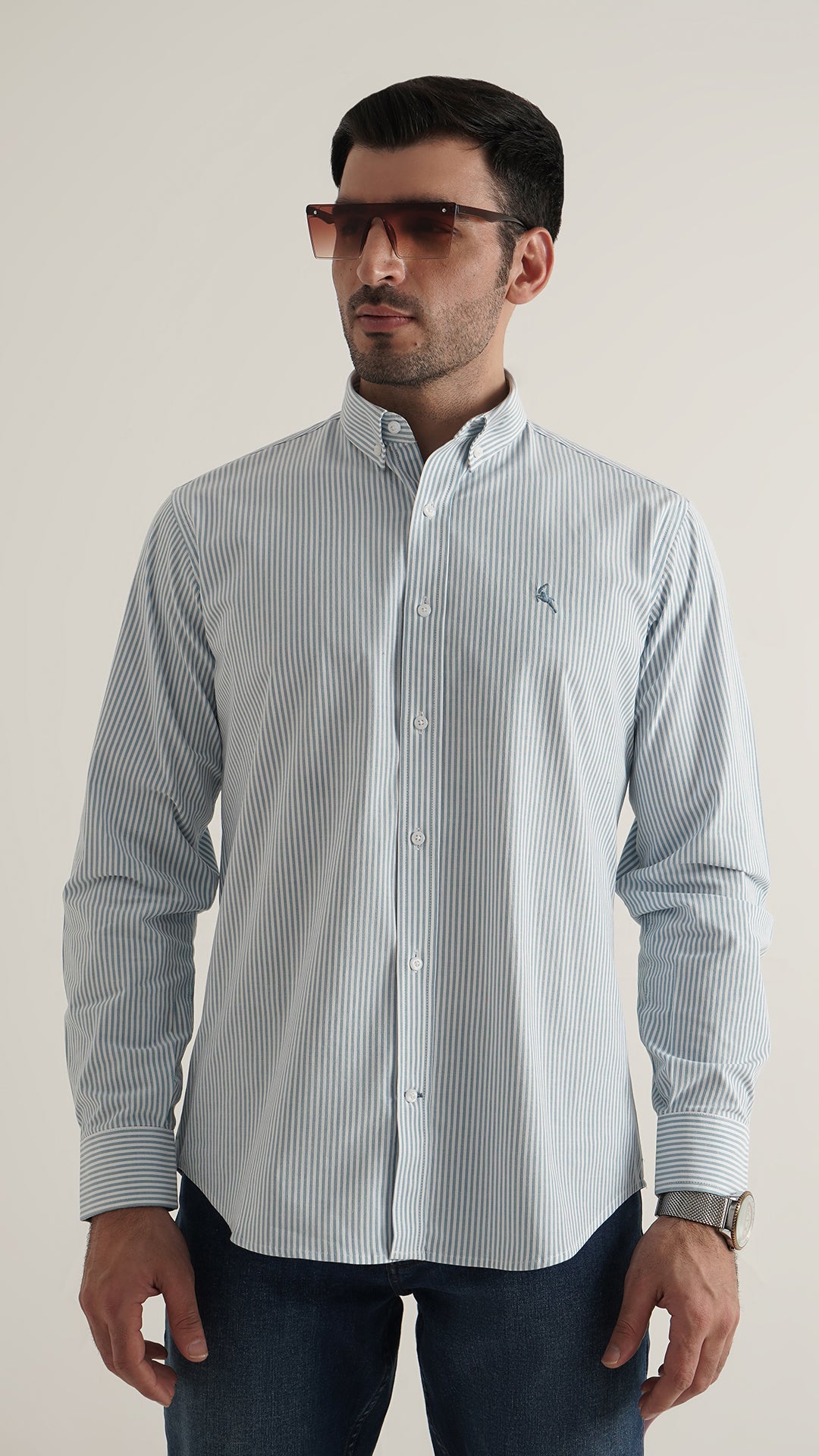 Markhor Sky Lining Oxford Signature Casual Shirt