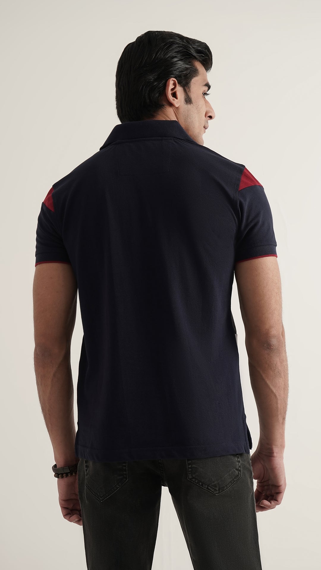 Markhor Navy Red Fashion Pique Polo