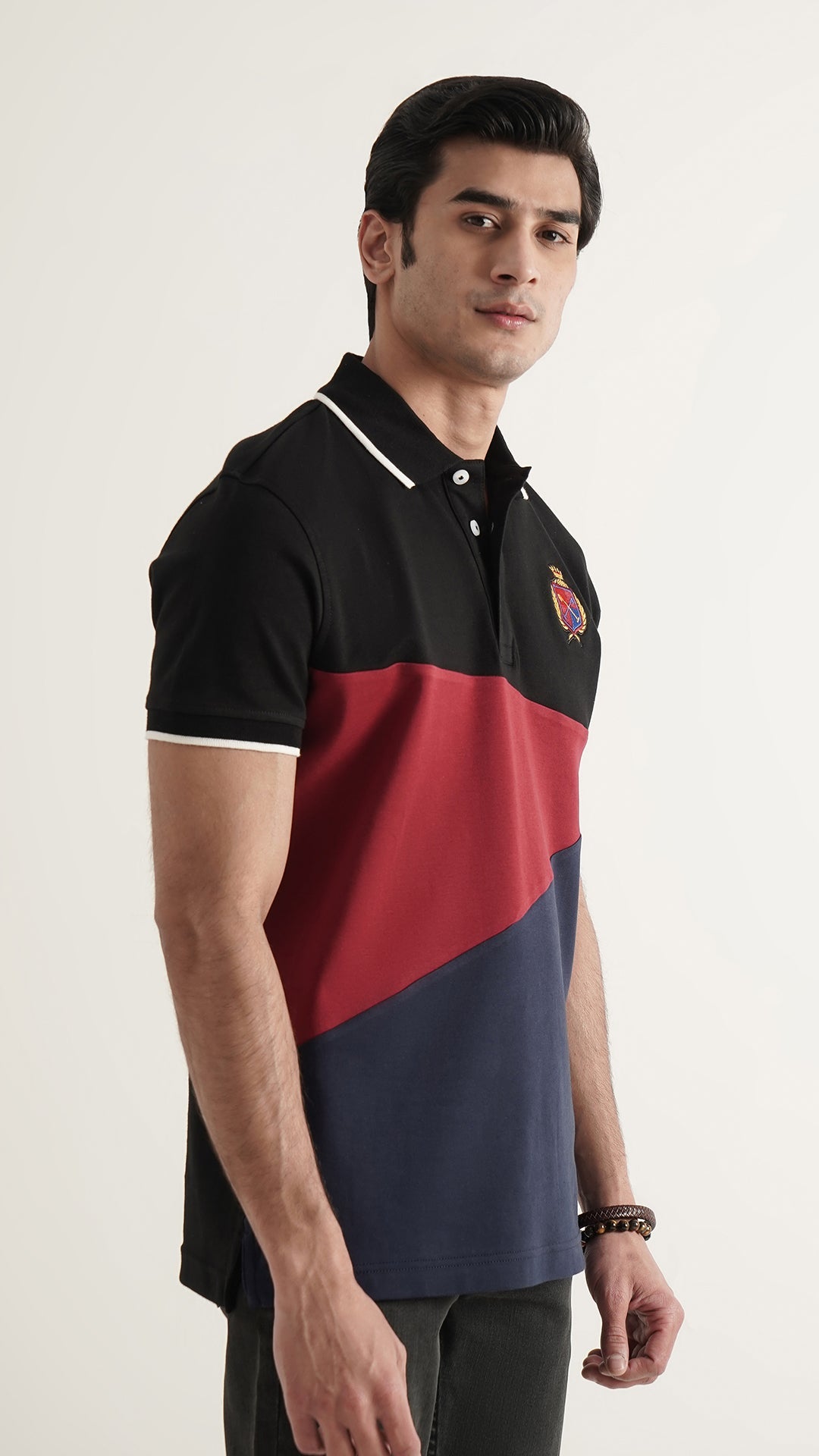 Markhor Black, Maroon and Navy Fashion Interlock Polo