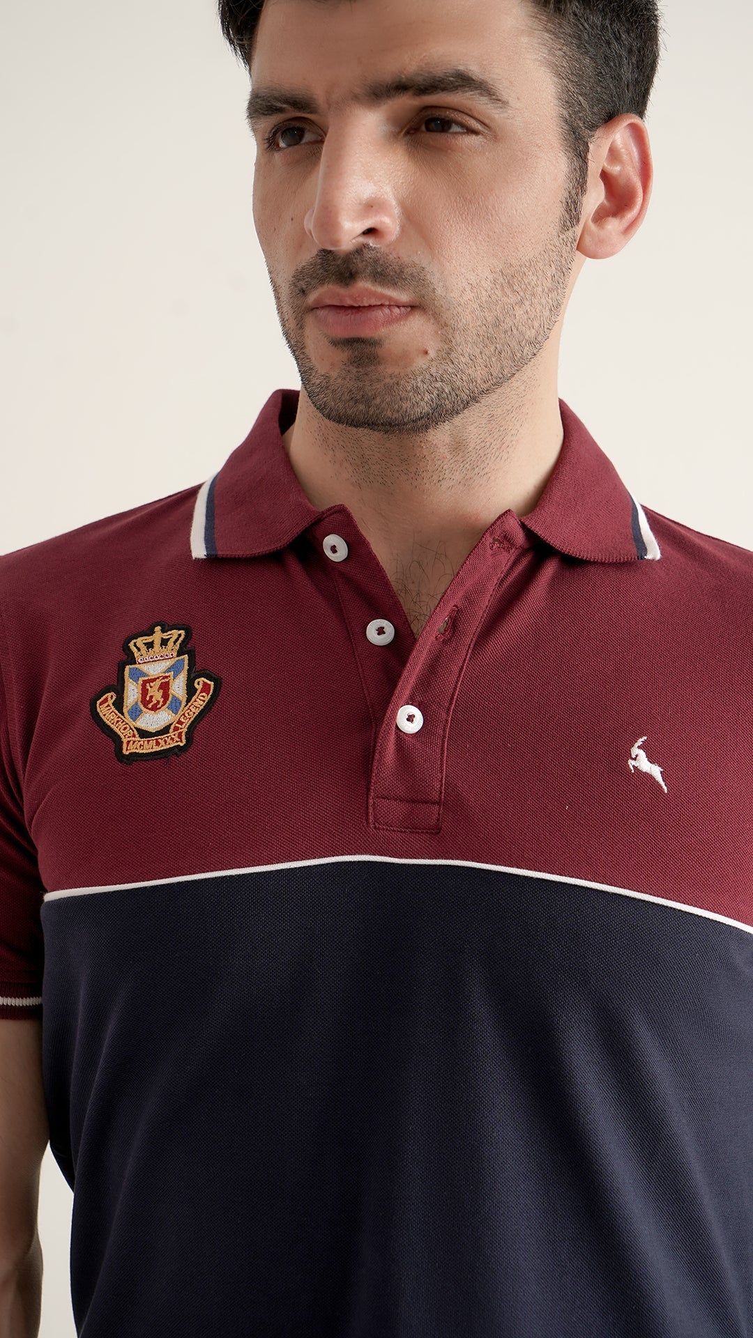 Markhor Maroon Navy Fashion Pique Polo