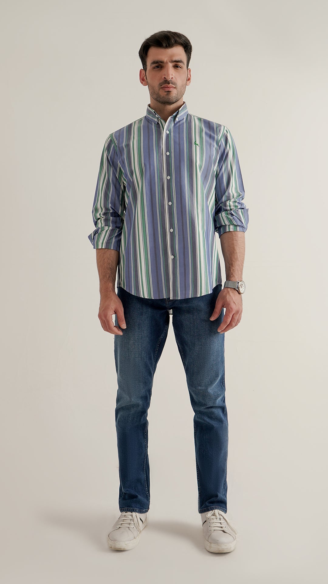 Markhor Multi Color Lining Wash N Wear Signature Casual Shirt