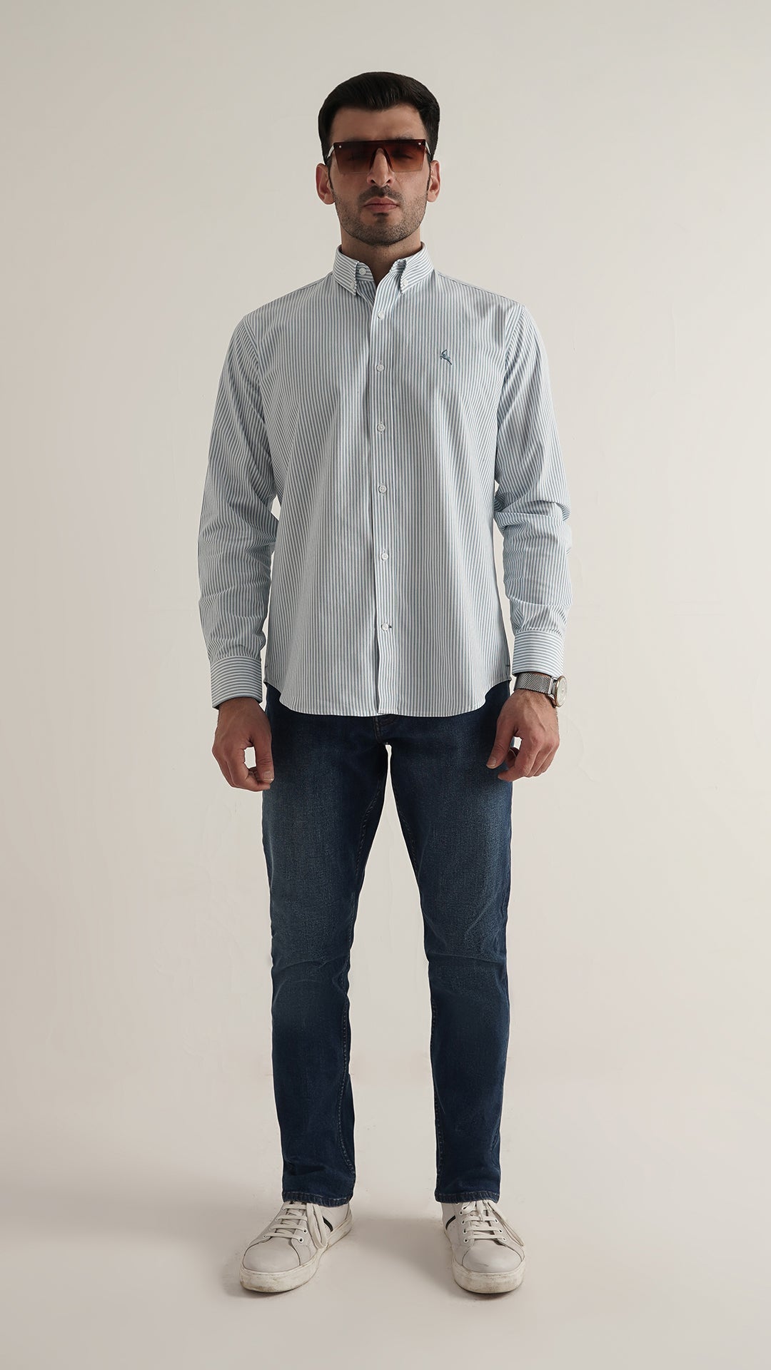 Markhor Sky Lining Oxford Signature Casual Shirt