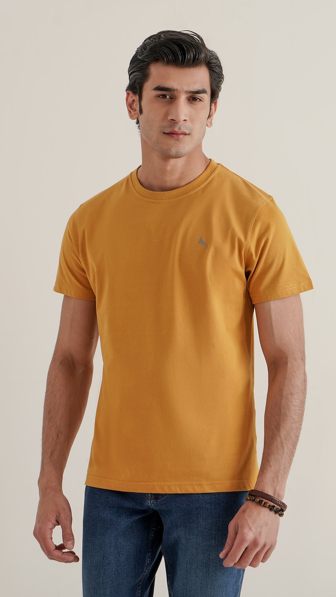 Markhor Yellow Plain Jersey Crew