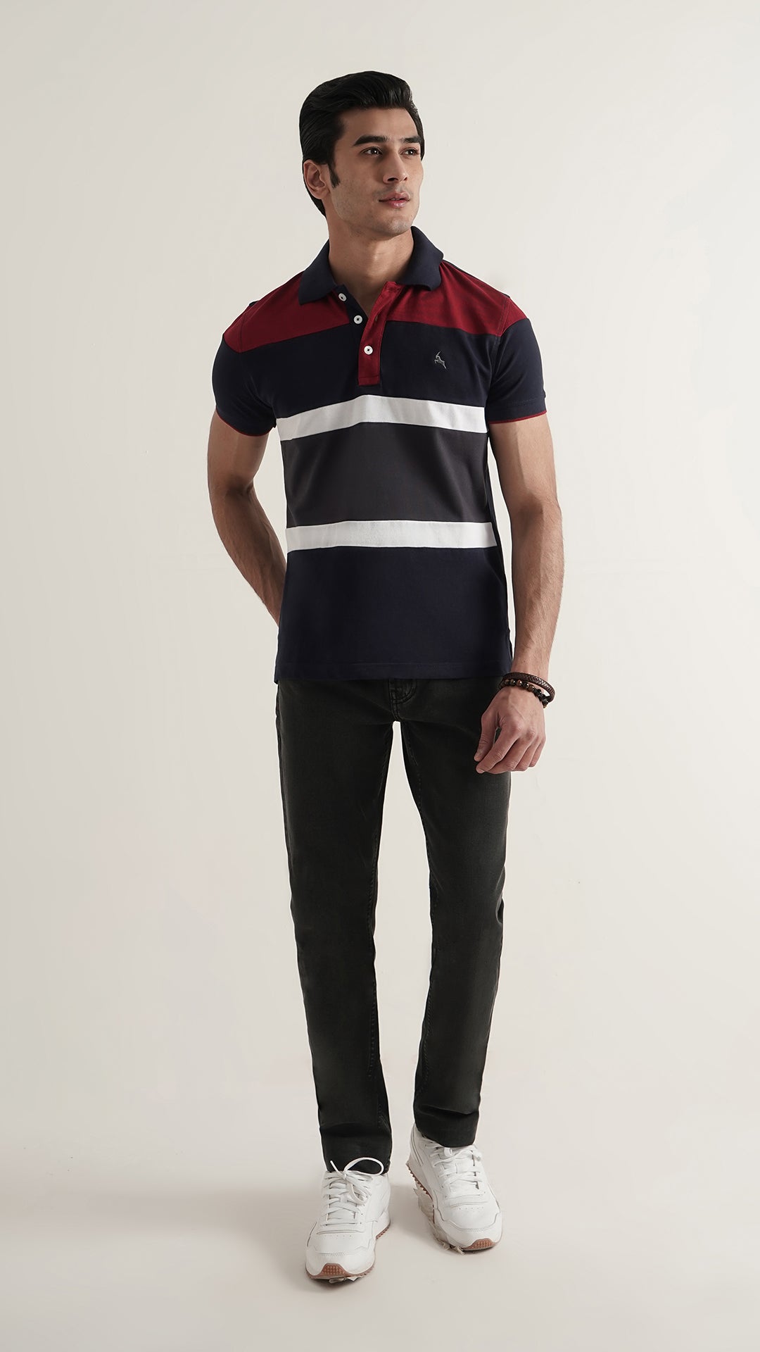 Markhor Navy Red Fashion Pique Polo
