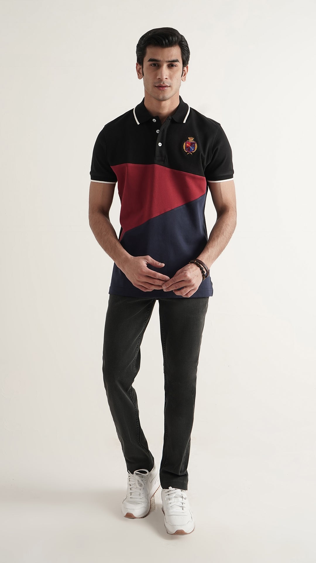 Markhor Black, Maroon and Navy Fashion Interlock Polo