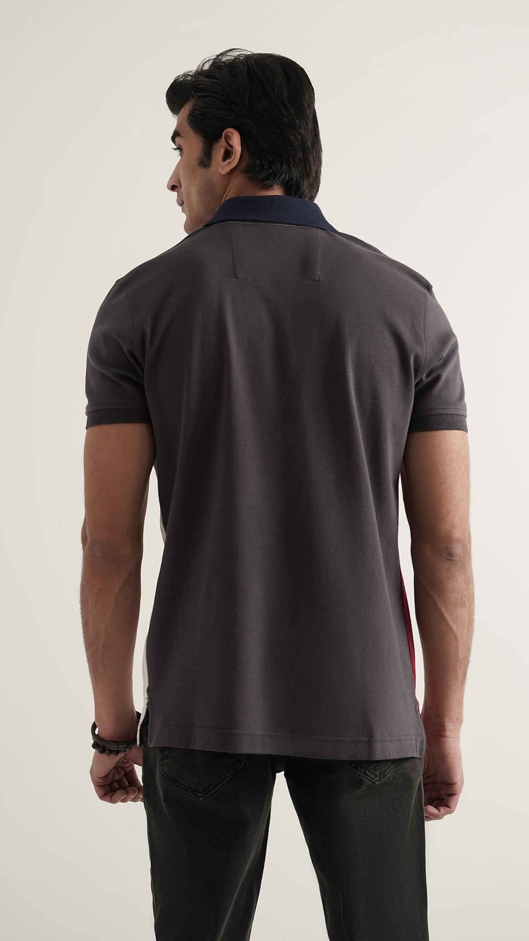 Markhor Navy, Gray, Maroon and White Fashion Interlock Polo