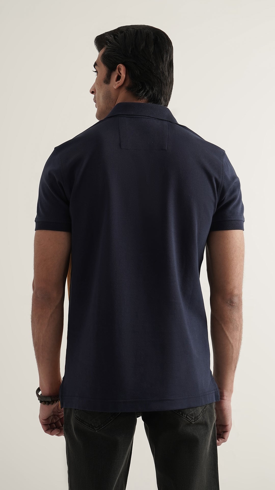 Markhor Navy Yellow and White Fashion Interlock Polo