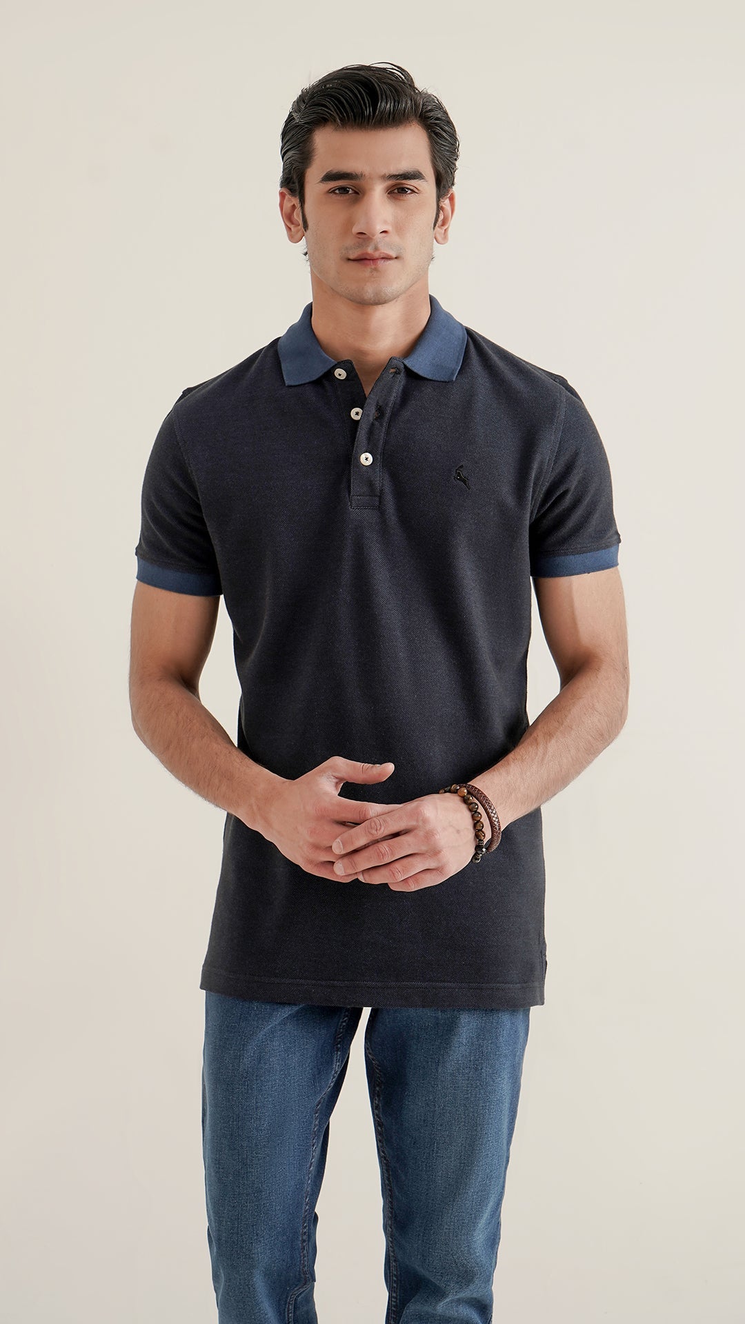 Markhor - Gold Series Blue Black Yarn Dyed Polo