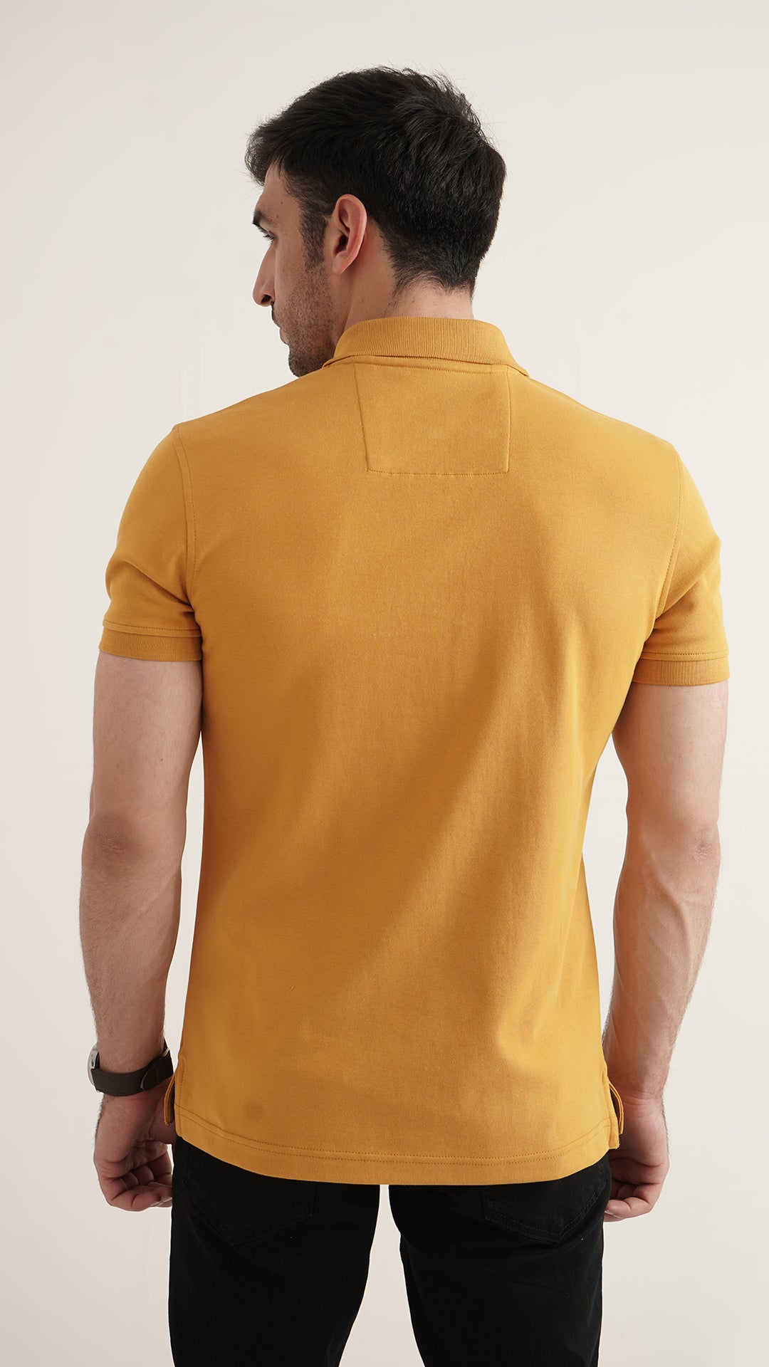 Markhor - Gold Series Yellow Plain Interlock Polo