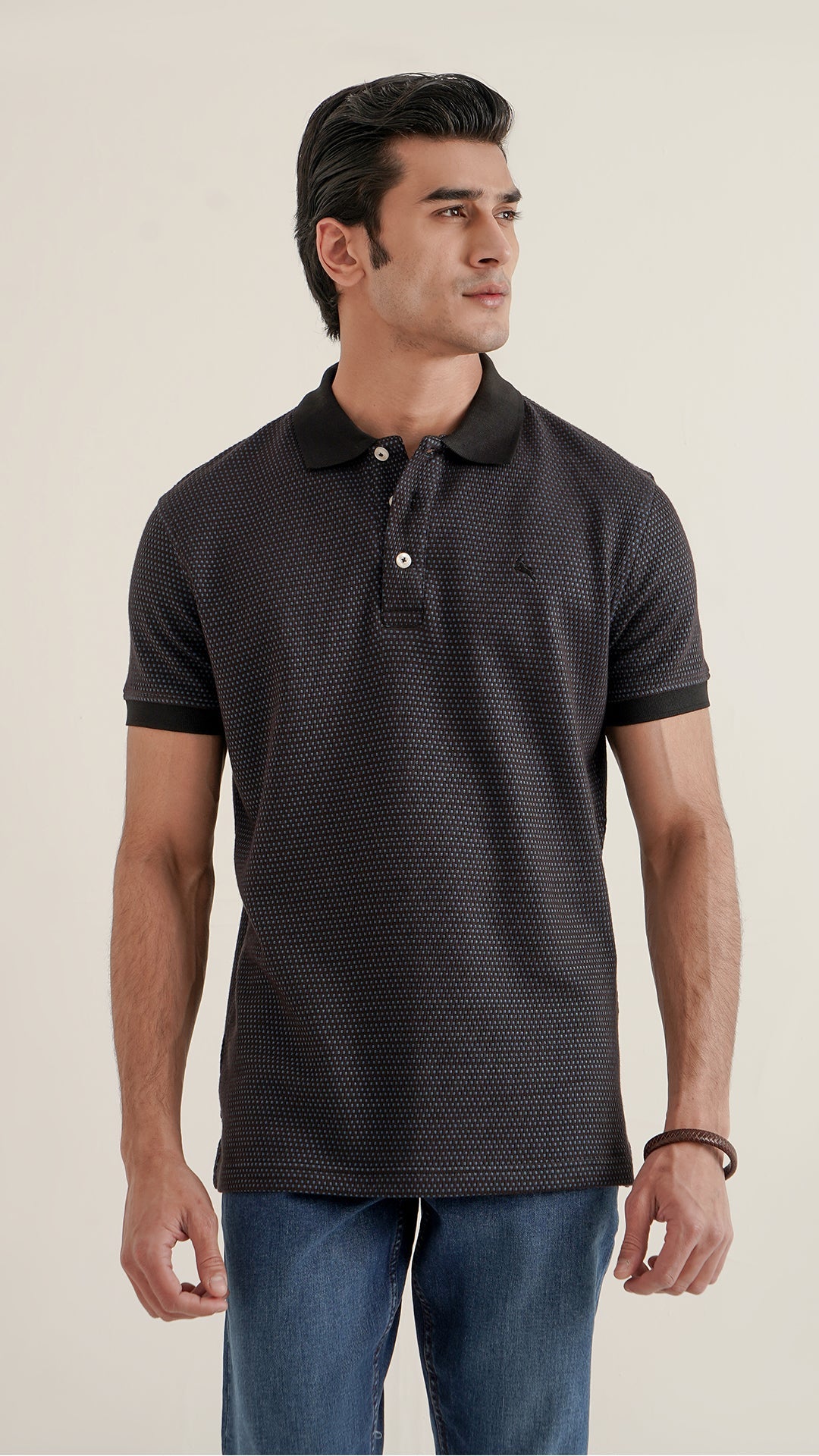 Markhor - Gold Series Black Jacquard Polo