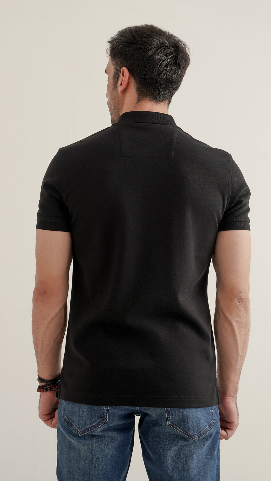Markhor - Gold Series Black Plain Interlock Polo