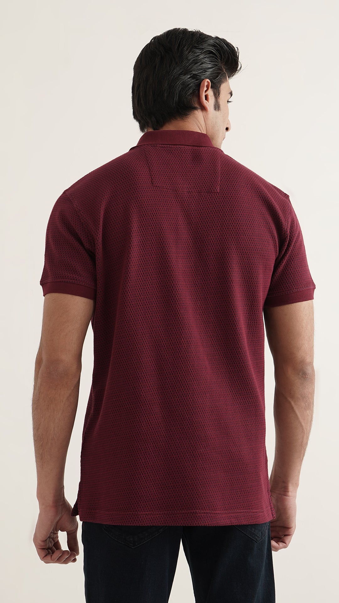 Markhor - Gold Series Maroon Jacquard Polo