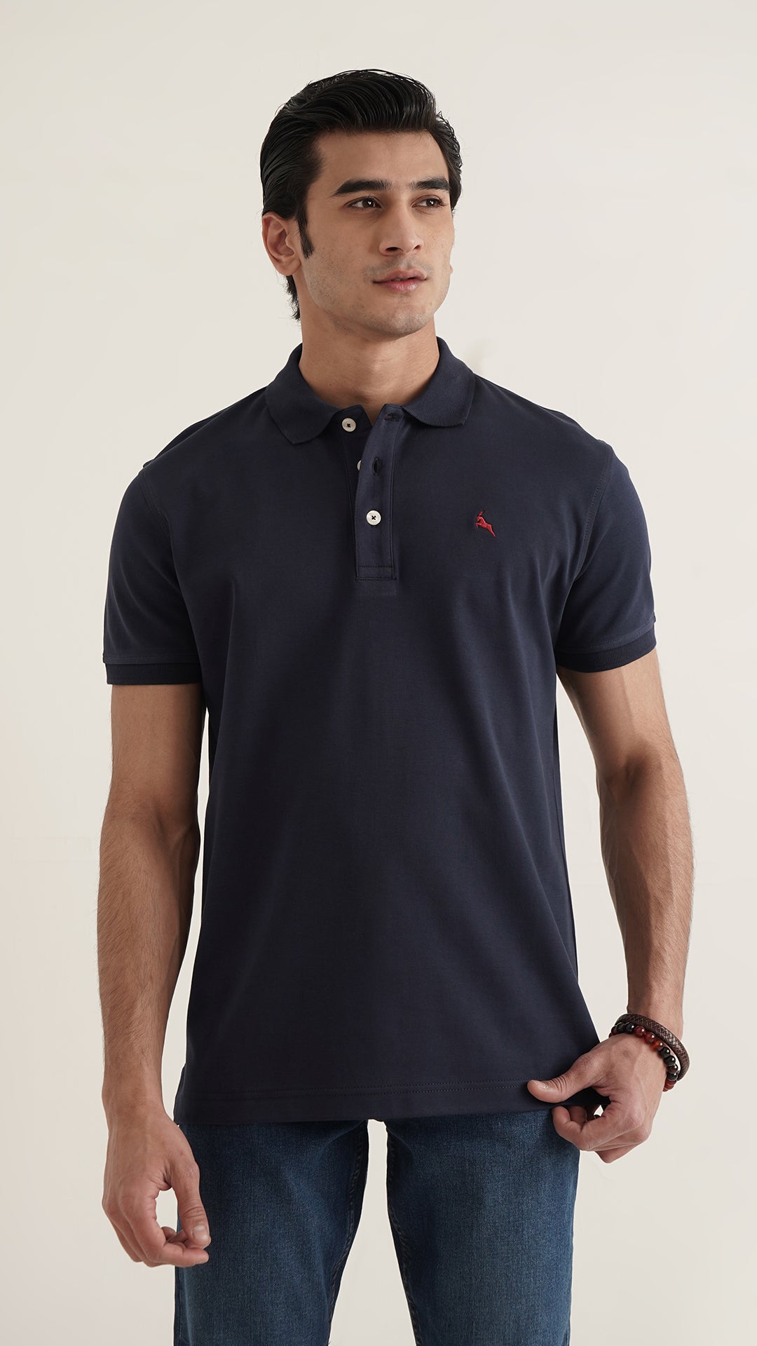 Markhor - Gold Series Navy Plain Interlock Polo