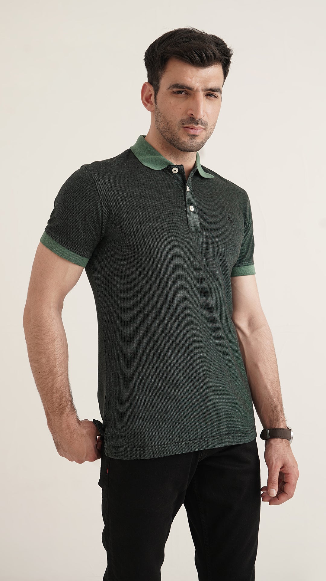 Markhor - Gold Series Green Yarn Dyed Polo