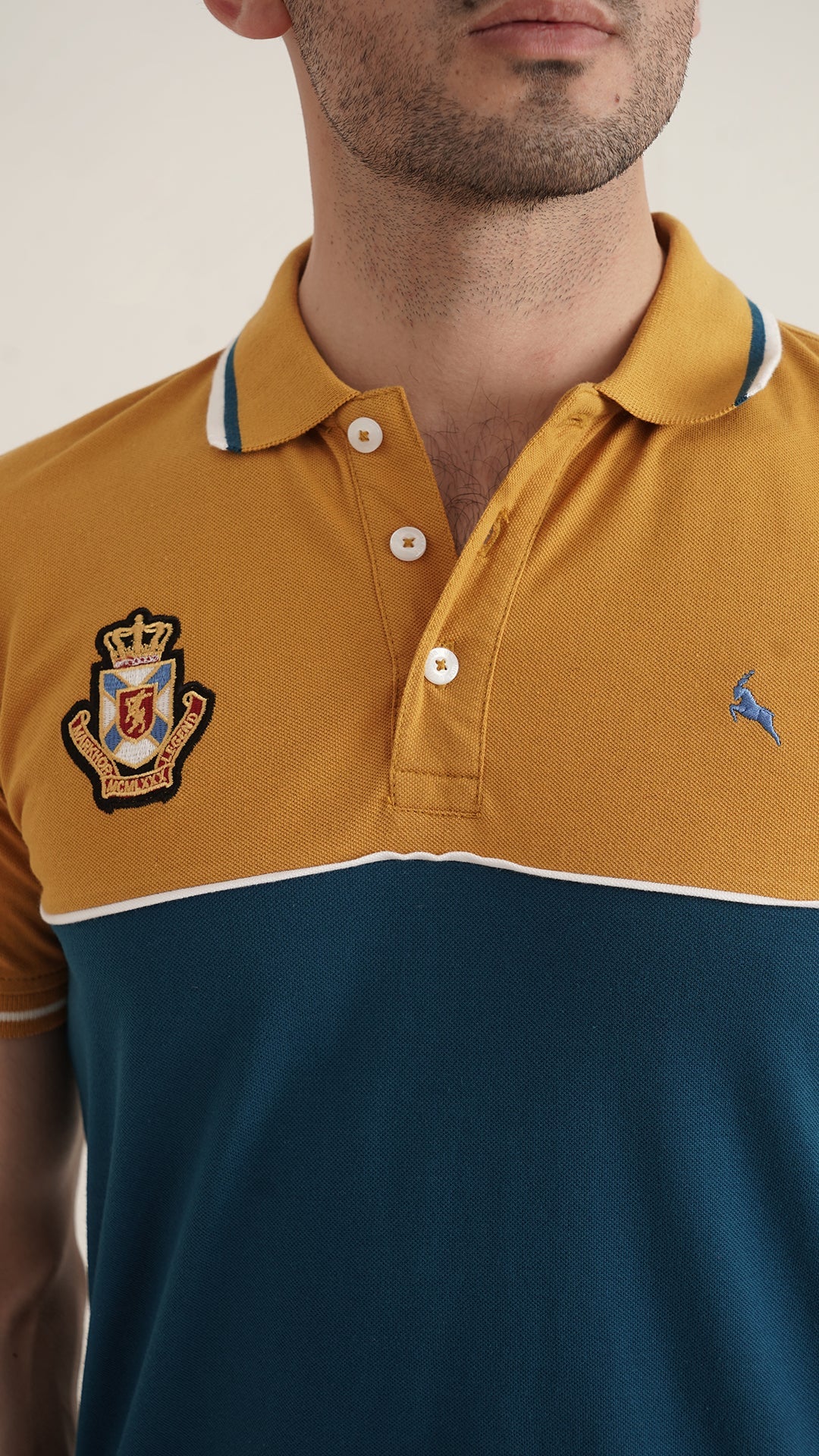 Markhor Yellow Blue Fashion Pique Polo