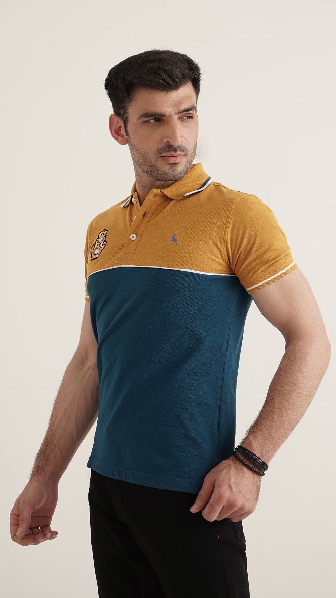 Markhor Yellow Blue Fashion Pique Polo