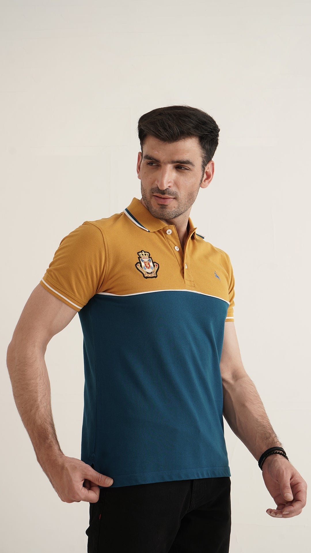 Markhor Yellow Blue Fashion Pique Polo