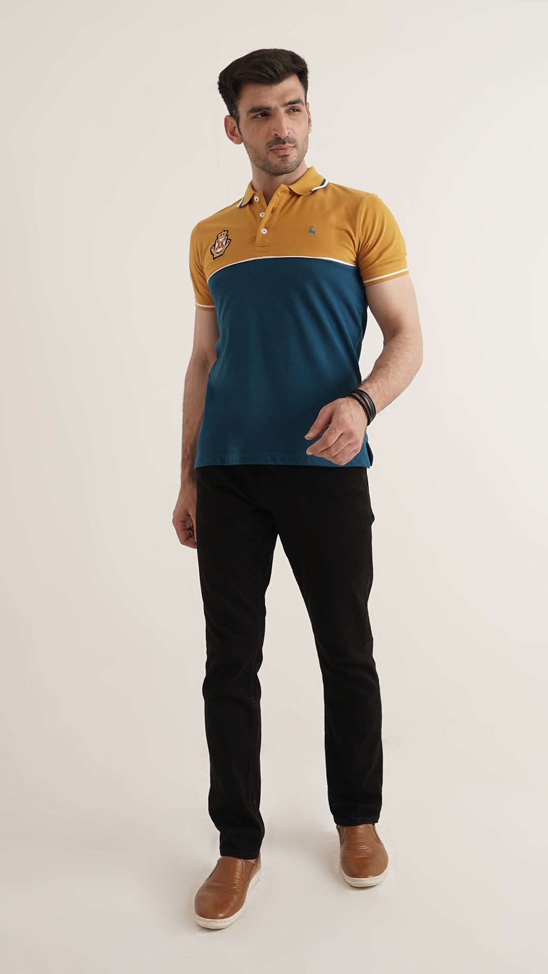 Markhor Yellow Blue Fashion Pique Polo