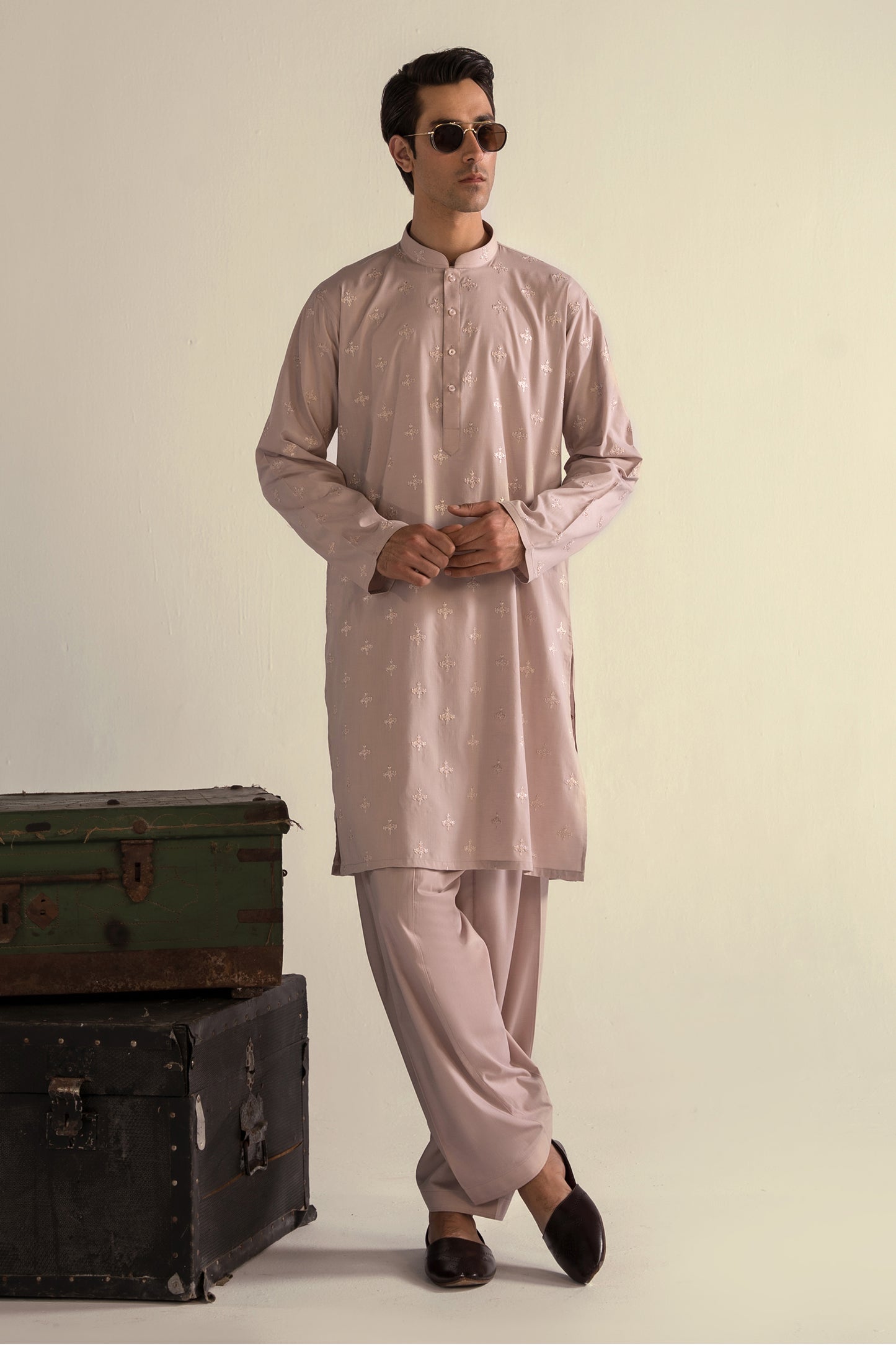 Takhleeq Peach Embroidered S-Suit SST3-2991