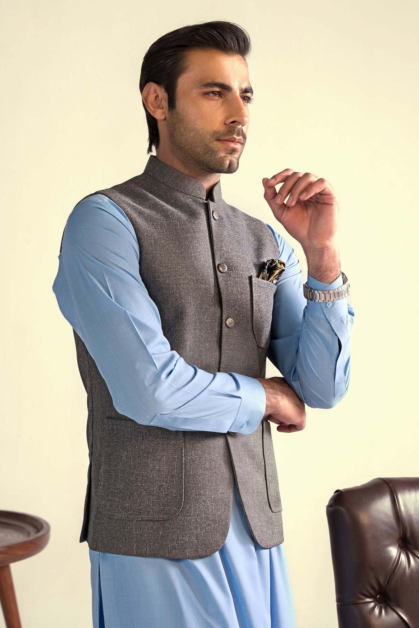 Takhleeq Gray Waist Coat WCT4